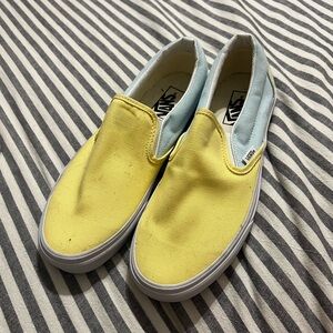 Vans Two-Tone Yellow and Light Blue Slip-Ons